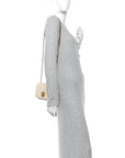 Nappa Quilted Small Medusa Chain Crossbody White