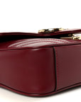 Calfskin Matelasse Mini GG Marmont Shoulder Bag Rosso Ancora