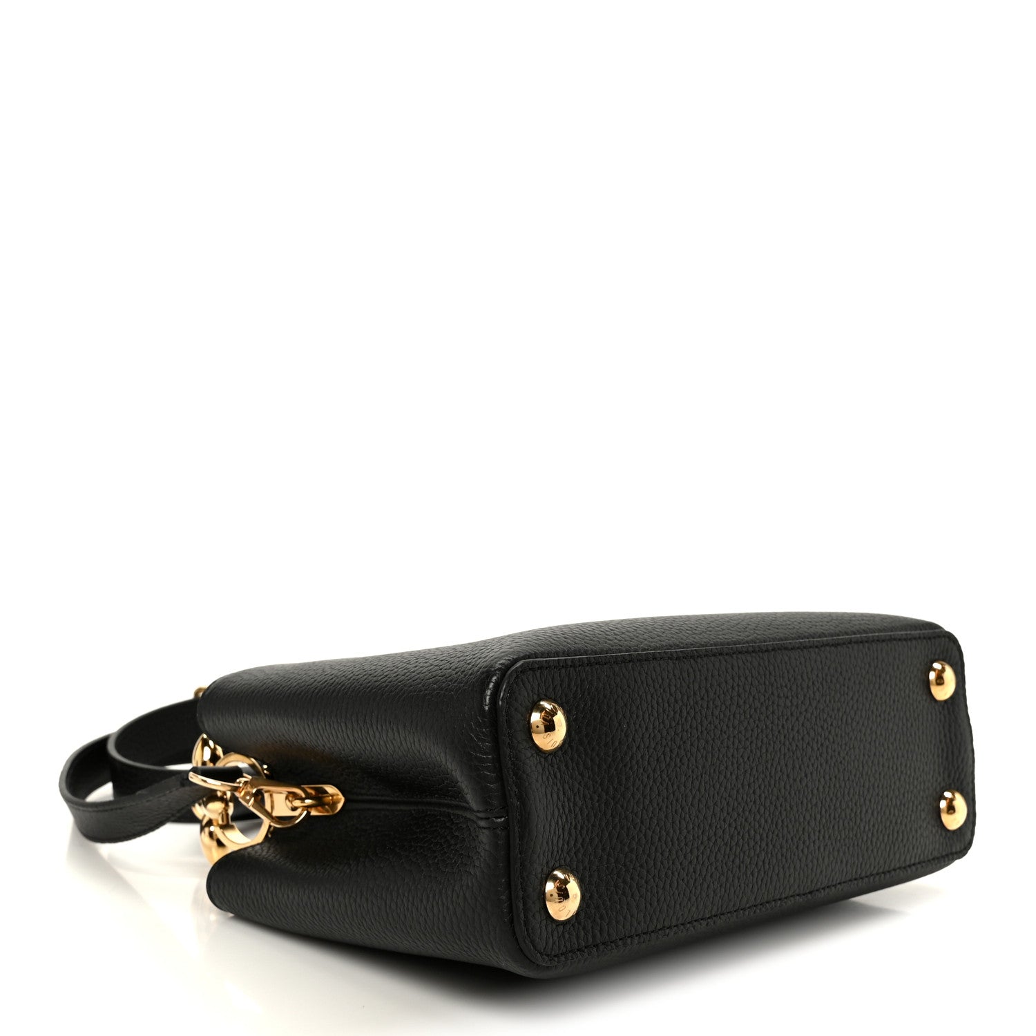 Taurillon Embellished Flower Handle Capucines BB  Black