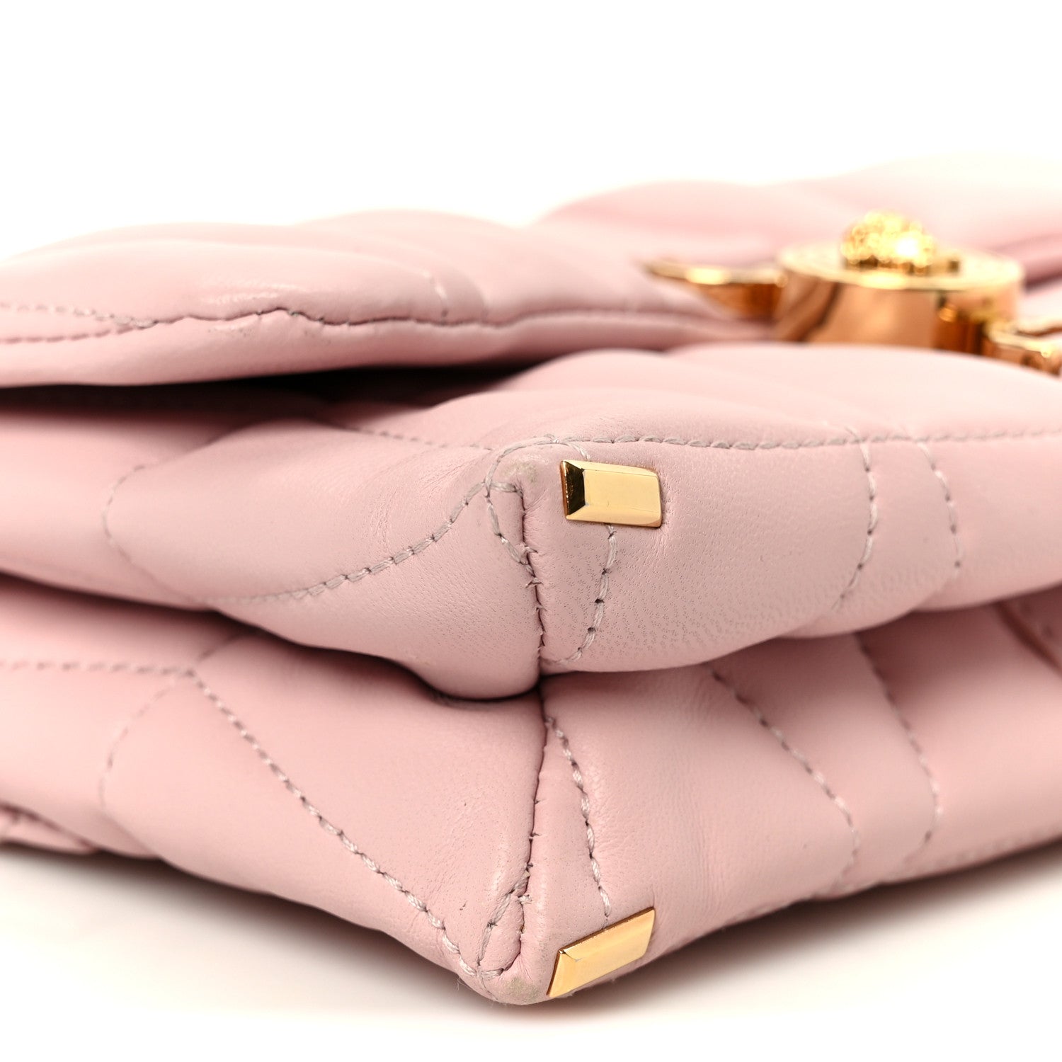 Lambskin Quilted Mini Kleio Crossbody Bag Light Pink