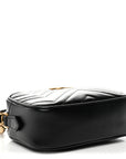 Calfskin Matelasse Mini GG Marmont Chain Shoulder Bag Black