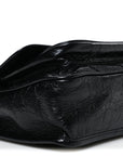 Crinkled Calfskin Matelasse Monogram Baby Niki Chain Satchel Black