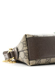 GG Supreme Monogram Textured Dollar Calfskin Web Small Ophidia Dome Shoulder Bag Beige Ebony New Acero
