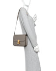 Liege Calfskin Medium Classic Box Flap Bag Souris