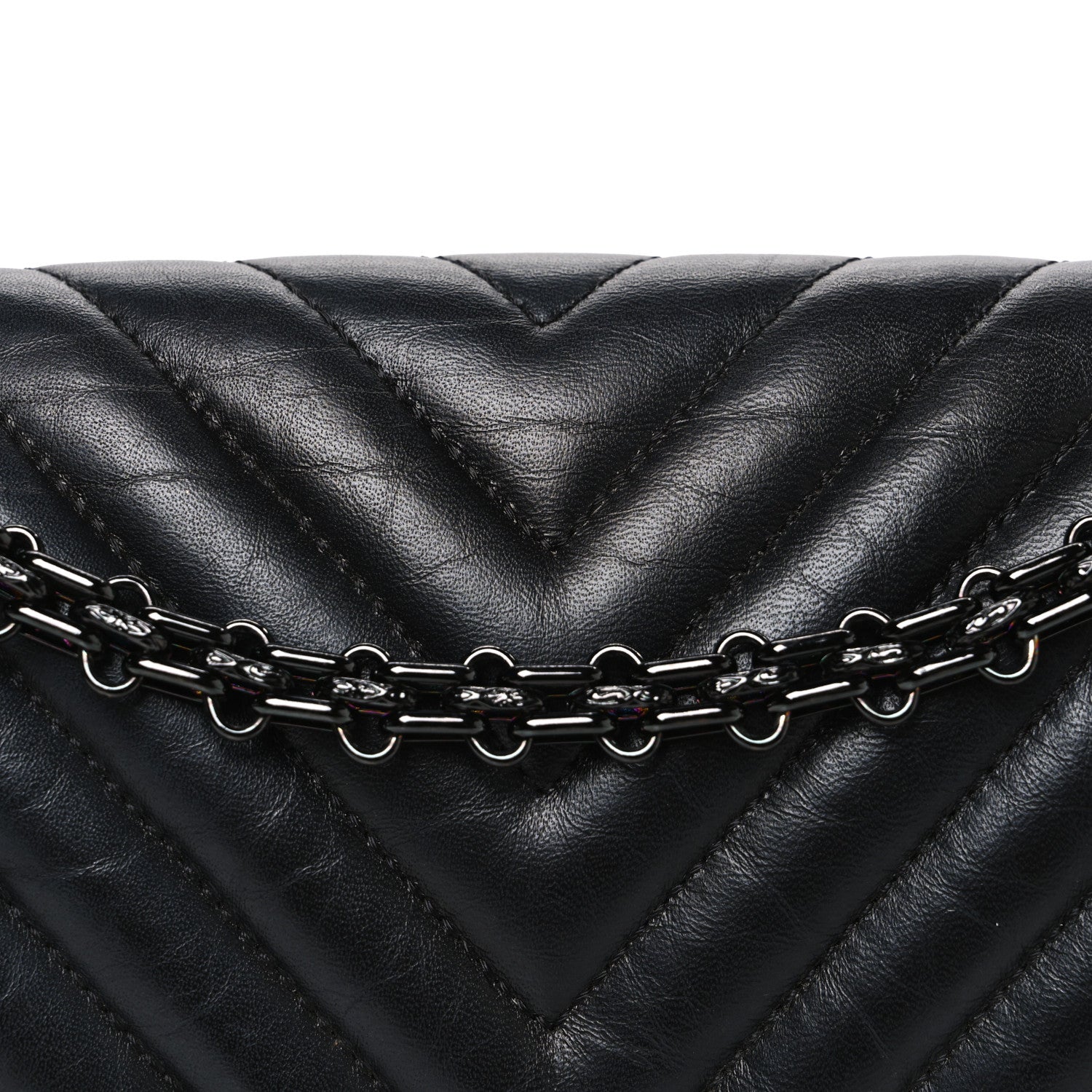 Sheepskin Chevron Quilted 2.55 Reissue 225 Double Flap So Black