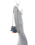 Denim Calfskin Reverse Monogram Malletage Alma BB Blue