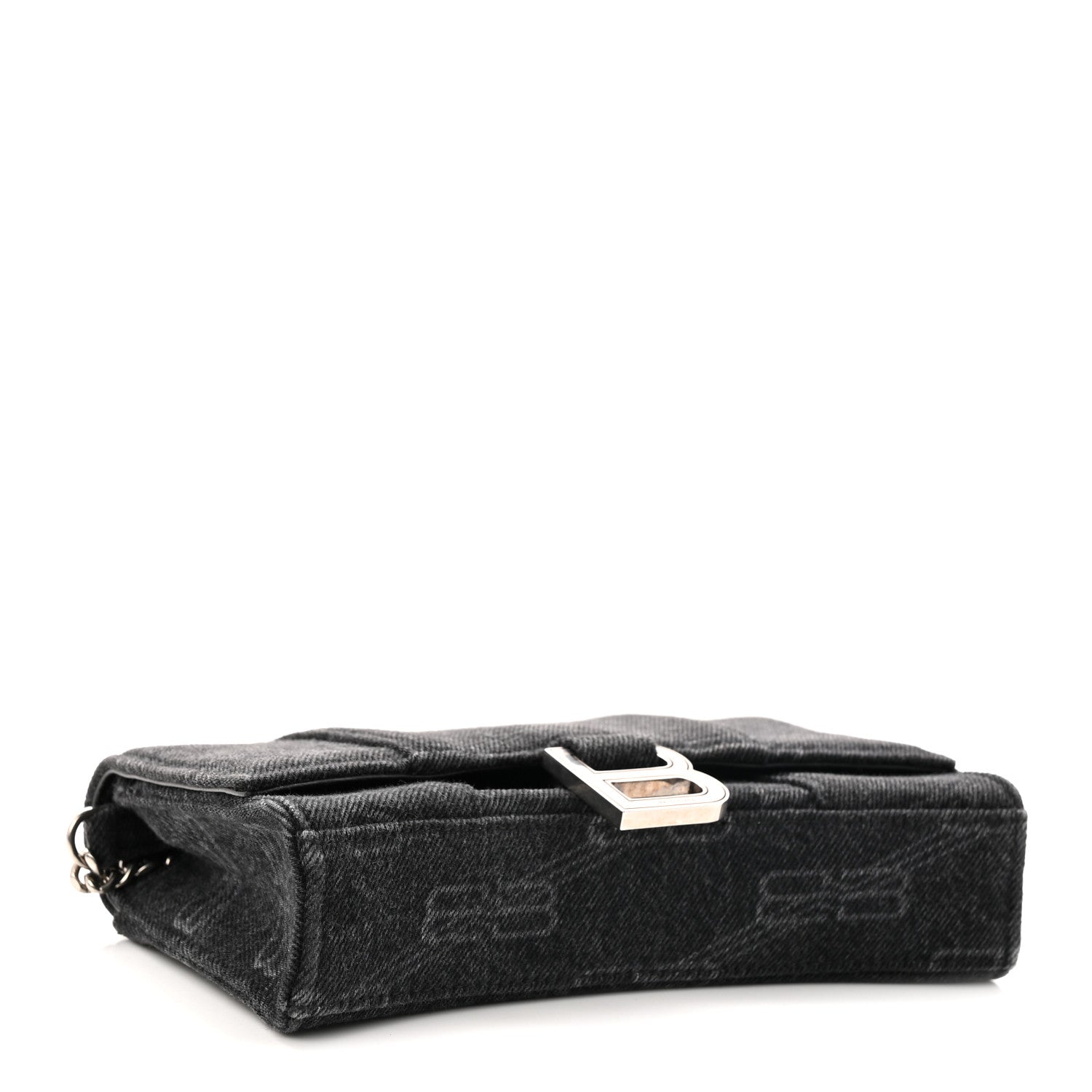 Denim BB Monogram Hourglass Chain Bag Black
