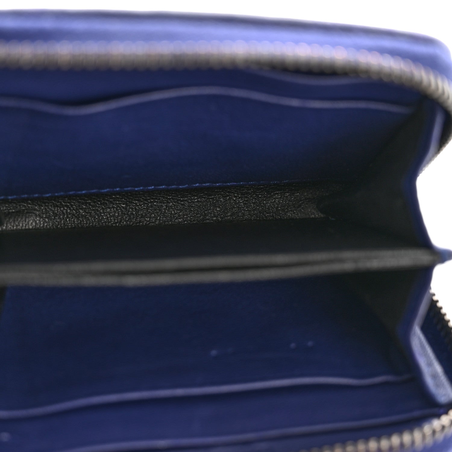 Nappa Intrecciato Zip Around Compact Wallet Blue