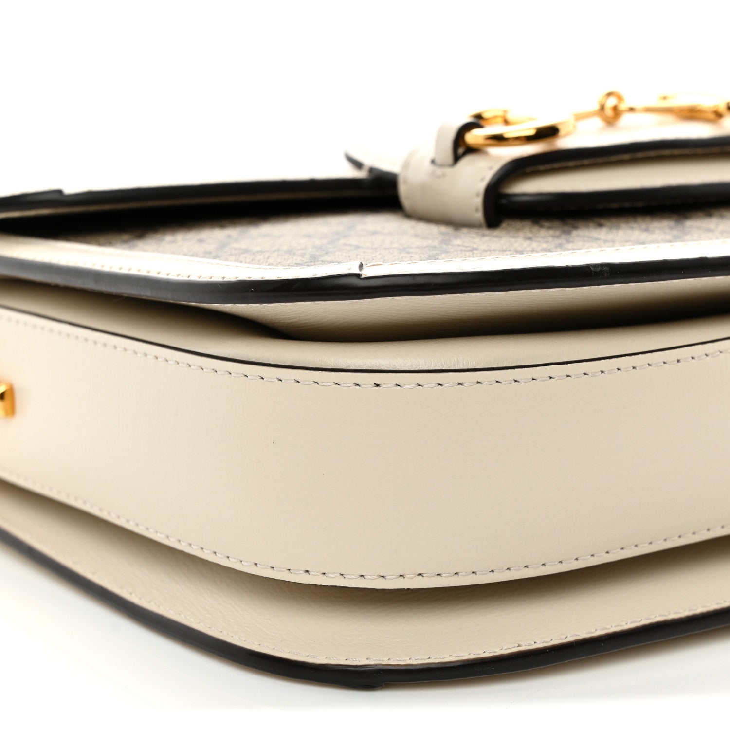 GG Supreme Monogram Horsebit 1955 Shoulder Bag Beige Mystic White