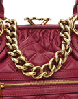 Calfskin Quilted Leather Stam Bag Pink