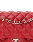 Caviar Quilted Jumbo Double Flap Red