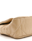 Goatskin Quilted Medium CHNL 19 Flap Dark Beige