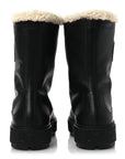 Calfskin Shearling Womens Journey Ankle Boots 38.5 Black Ecru