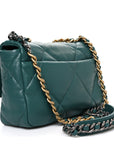 Lambskin Quilted Medium CHNL 19 Flap Green