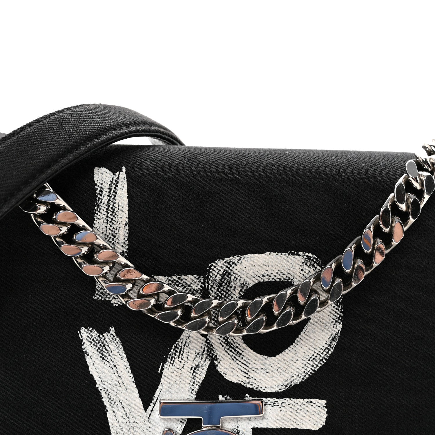 Canvas Printed Small Love Lola Bag Black