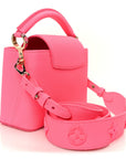 Taurillon Monogram Tuffetage Capucines Mini Fluo Pink