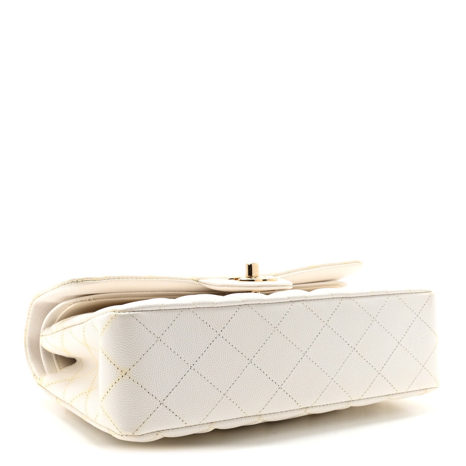 Caviar Quilted Small Double Flap White