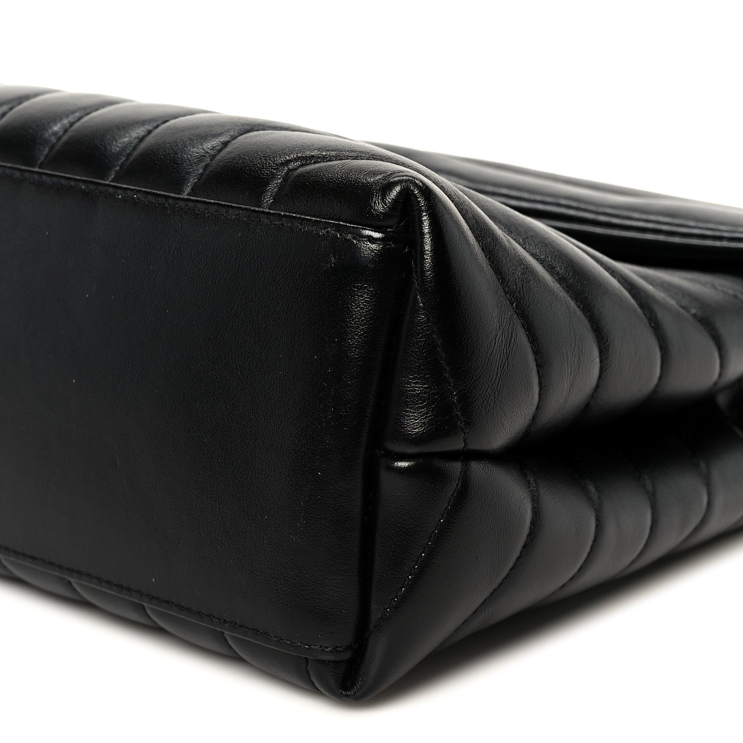 Calfskin Y Quilted Monogram Medium Loulou Chain Satchel Black