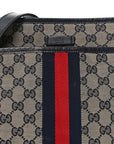 GG Supreme Monogram Web Flat Messenger Bag Navy