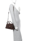 Suede Crocodile Embossed Le Petit Turismo Dark Brown