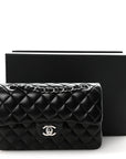 Lambskin Quilted Small Double Flap Black