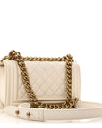 Caviar Quilted Small Boy Flap White