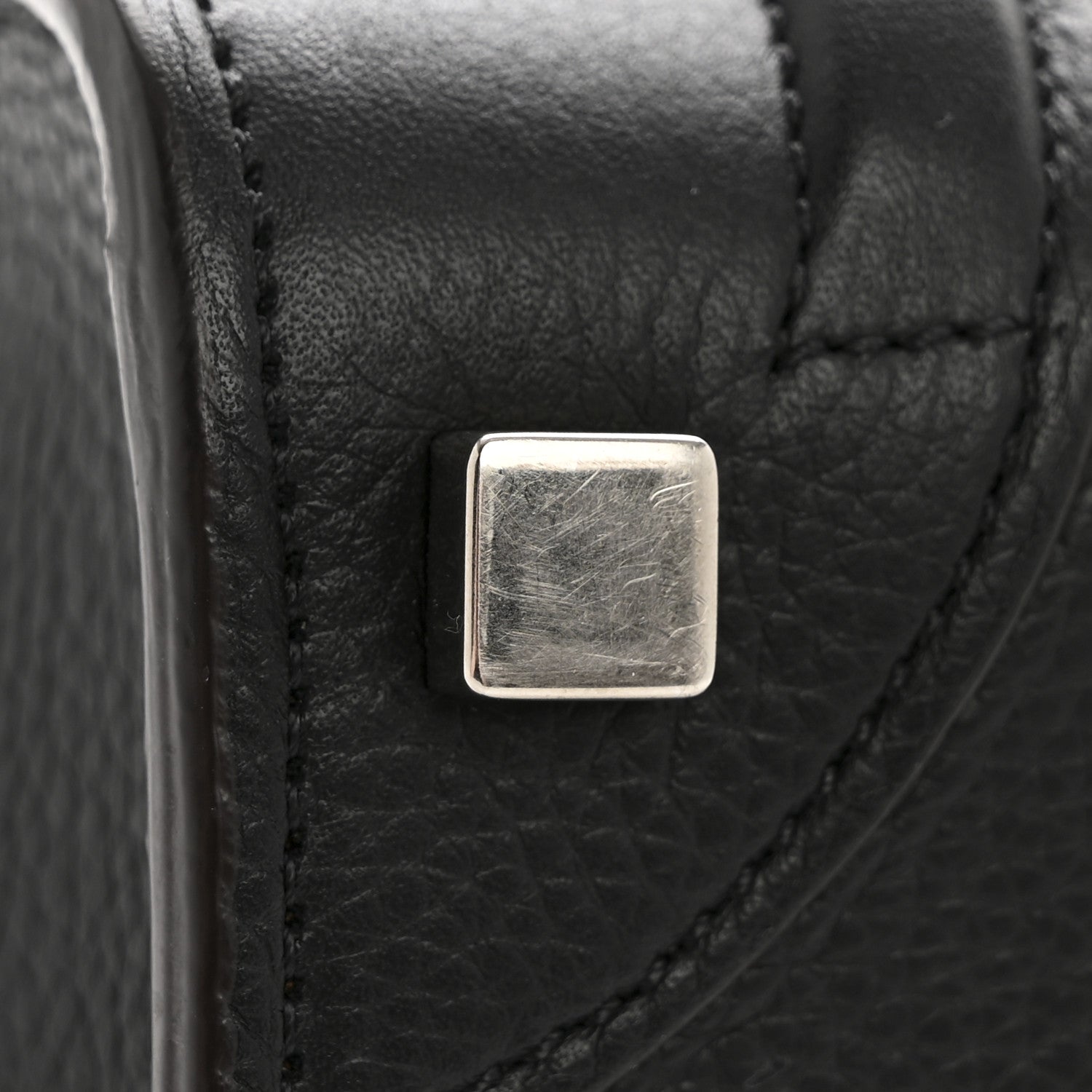 Drummed Calfskin Micro Luggage Black