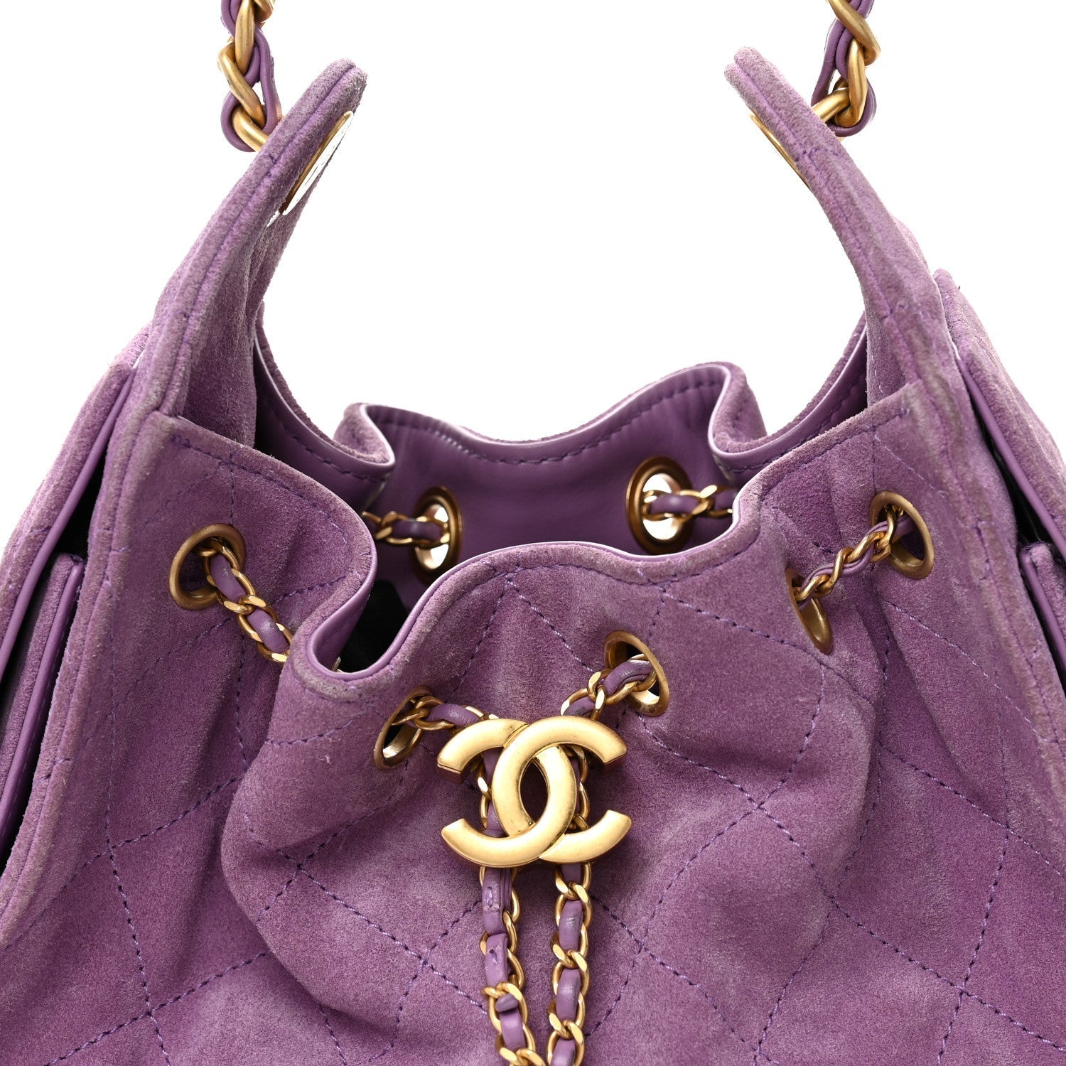 Suede Quilted Mini CHNL 25 Handbag Purple