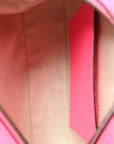 GG Supreme Monogram Textured Dollar Calfskin Web Ophidia Small Crossbody Bag Beige Ebony Fuchsia