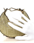 Crystal Vitello Laminato Suede FF Nano FNDIgraphy Hobo Bag Platino