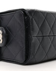 Metallic Caviar Quilted Mini CHNL 25 Handbag Dark Blue
