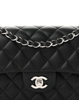 Lambskin Quilted Small Double Flap Black