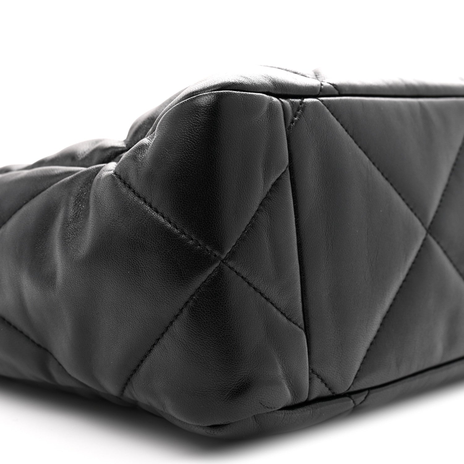 Lambskin Quilted CHNL 19 East West Shopping Bag Black