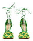 Crochet Stretch Ankle Tie Sandals 37 Kiwi Parakeet
