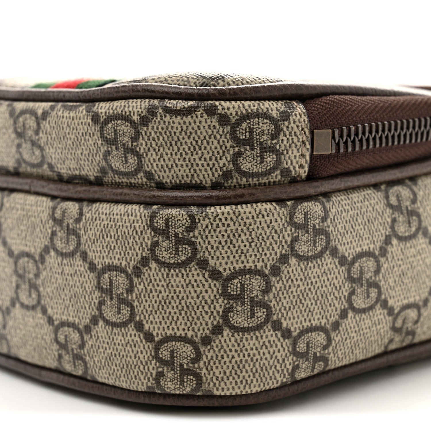 GG Supreme Monogram Web Mini Ophidia Double Zip Messenger Bag Beige New Acero