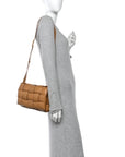 Nappa Maxi Intreccio Padded Cassette Crossbody Bag Caramel