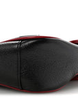 Vintage Effect Calfskin Matelasse Diagonal Small Torchon GG Marmont Shoulder Bag Black Romantic Cherry