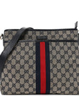 GG Supreme Monogram Web Flat Messenger Bag Navy