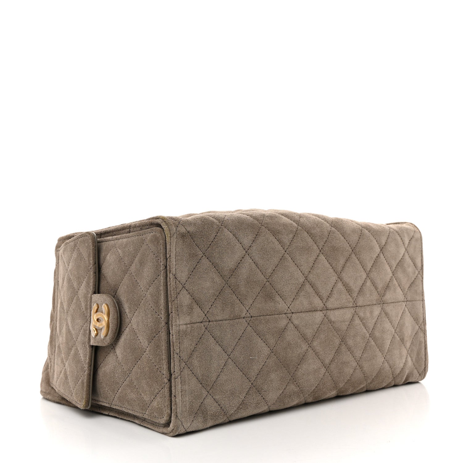Suede Quilted Medium CHNL 25 Handbag Dark Grey