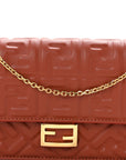 Nappa Matisse FF Embossed Wallet On Chain Baguette Sienna