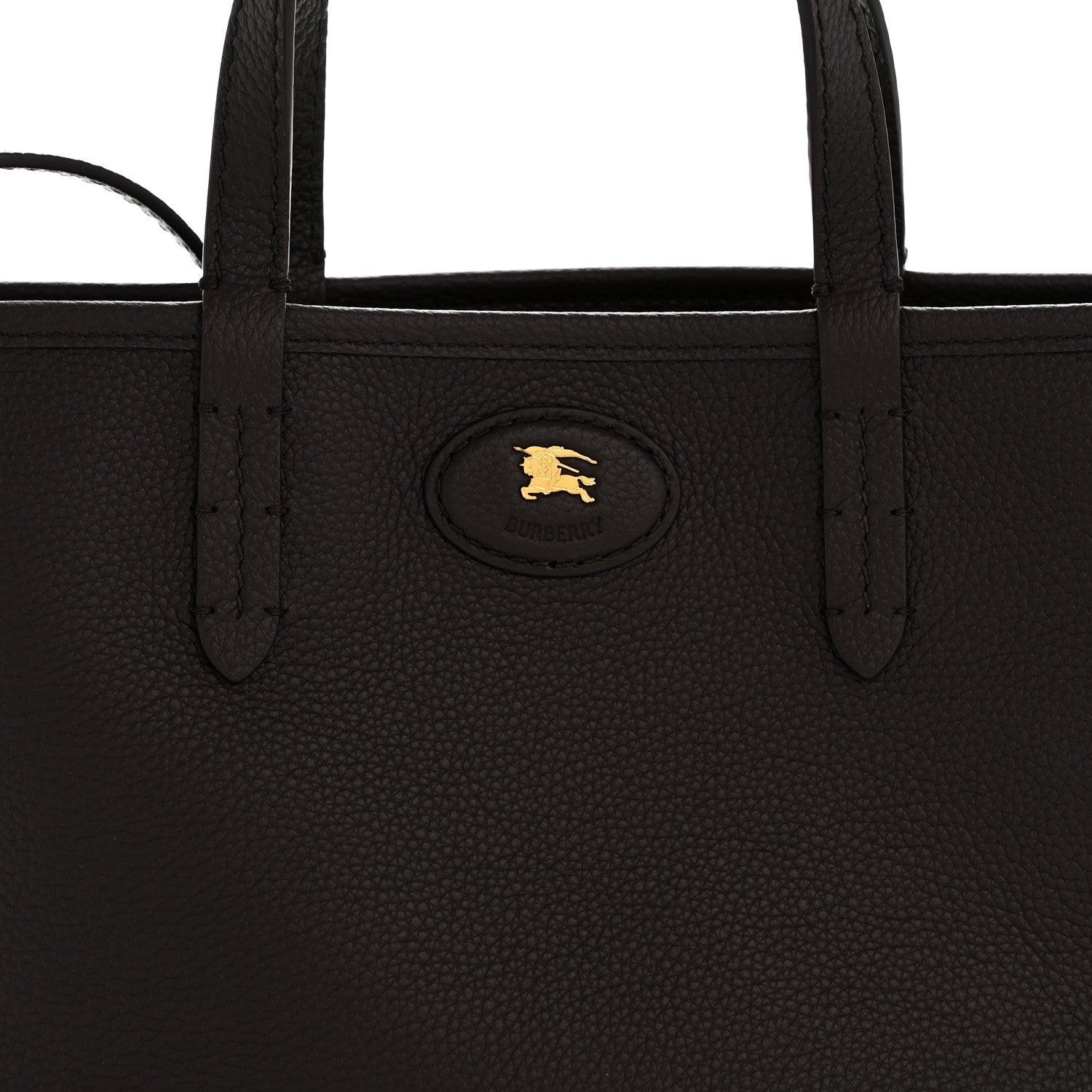 Grainy Calfskin Mini Reversible Tote Peat Sand