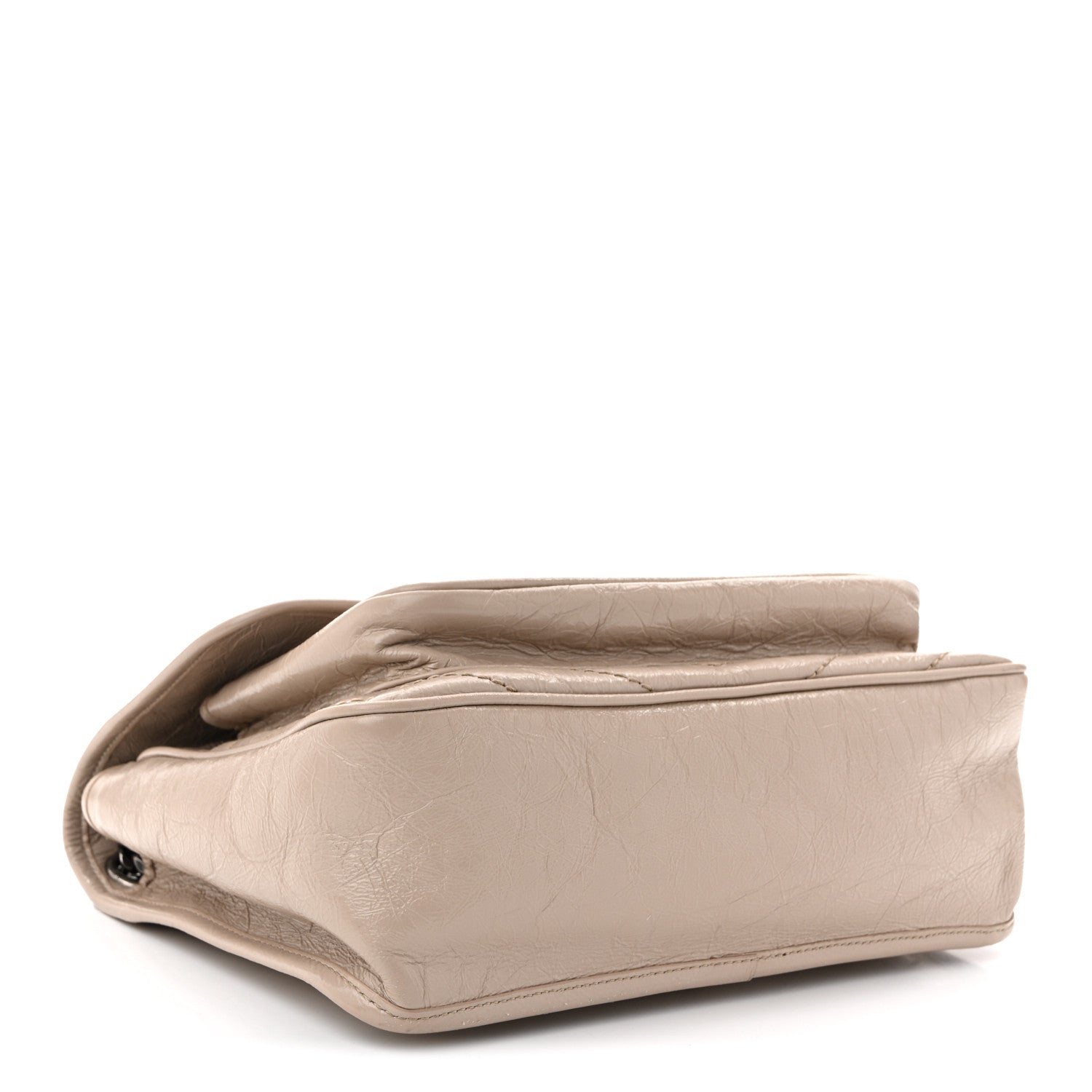 Crinkled Calfskin Matelasse Monogram Medium Niki Chain Satchel Light Natural
