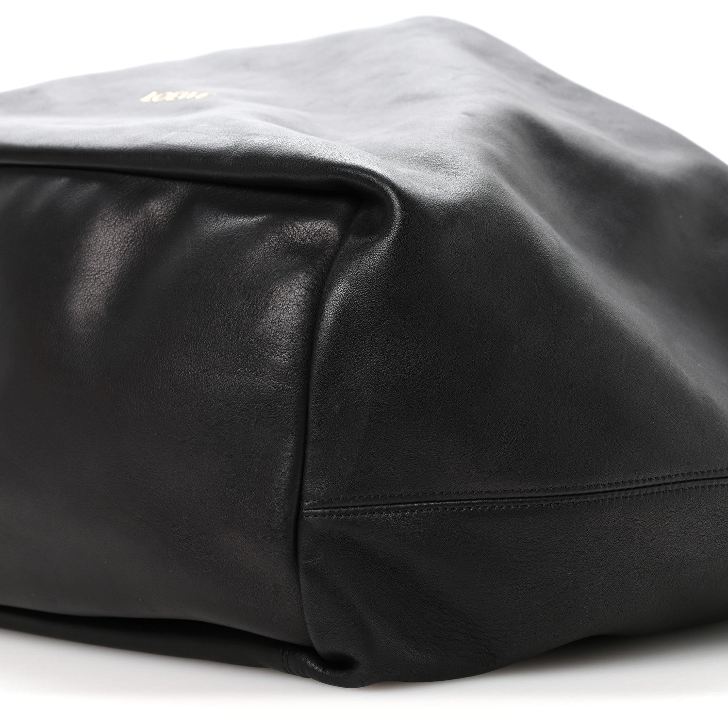 Calfskin XL Squeeze Cord Bag Black