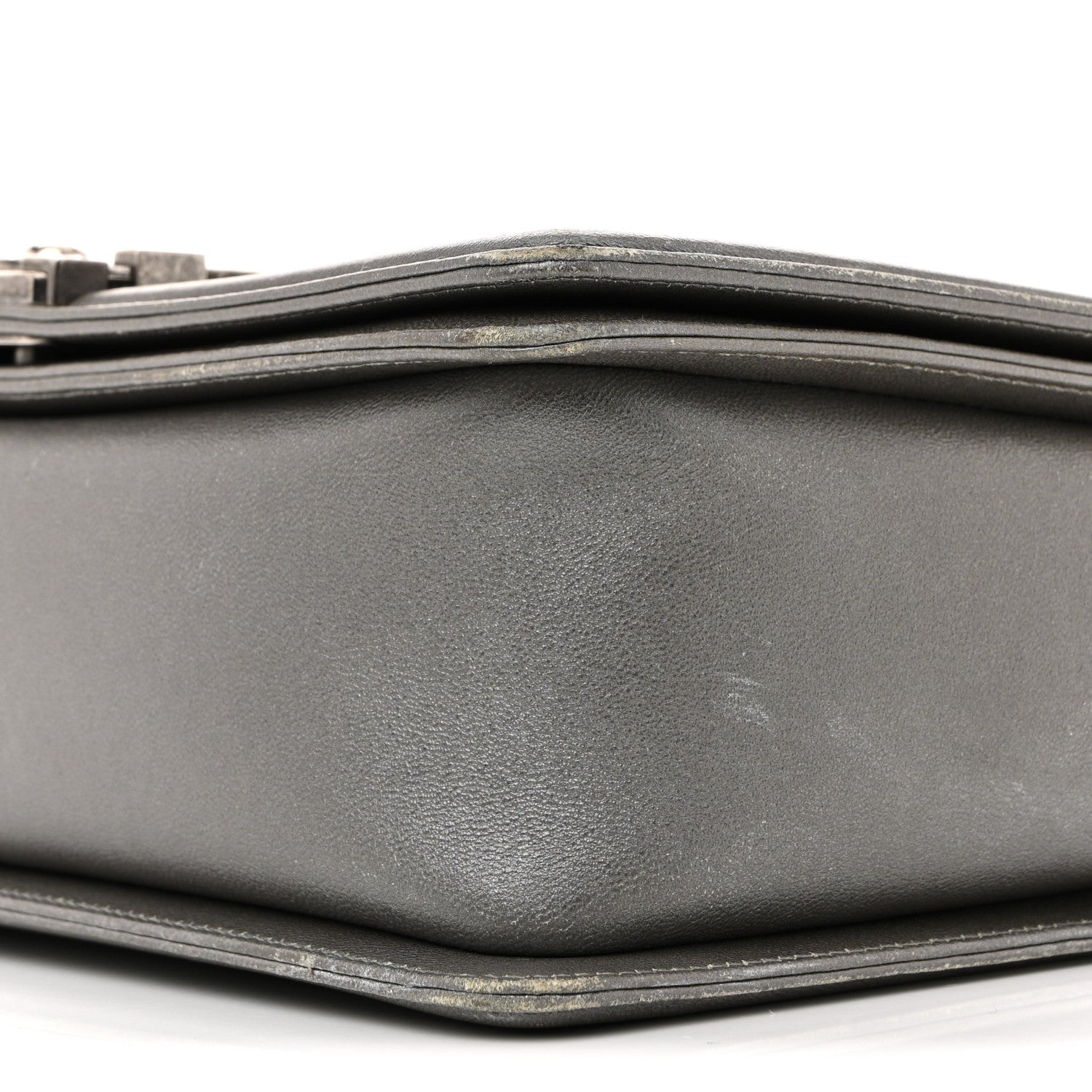 Metallic Lambskin Stingray Quilted Medium Boy Flap Silver