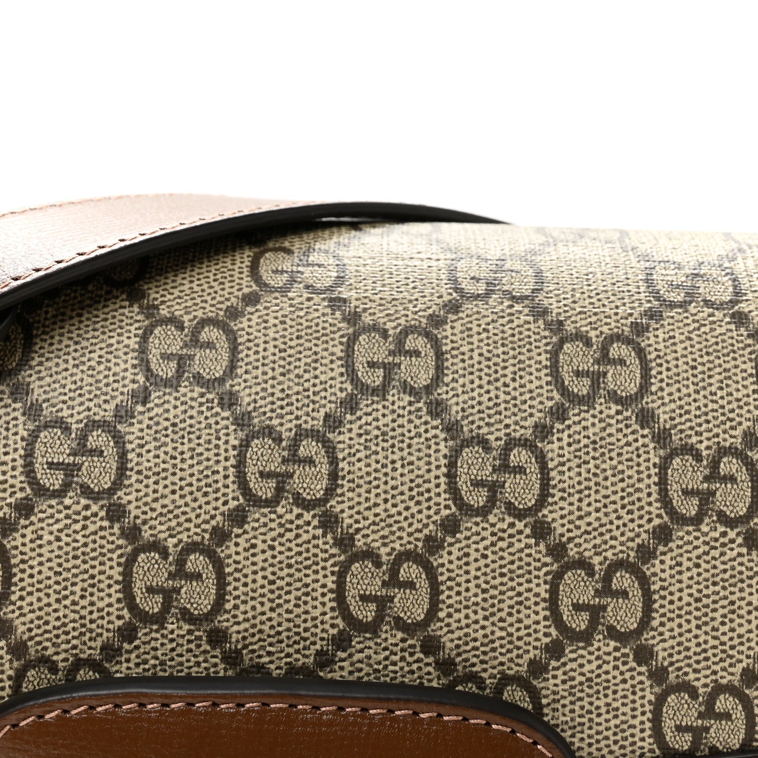 GG Supreme Monogram Azalea Calfskin Horsebit 1955 Shoulder Bag Beige Brown Sugar