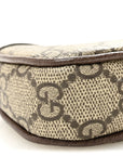 GG Supreme Monogram Textured Dollar Calfskin Mini Ophidia Chain Bag Beige Ebony