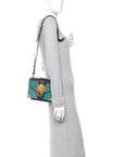 Antic Soft Saffiano Lions Head Cahier Shoulder Bag Assenzio Black