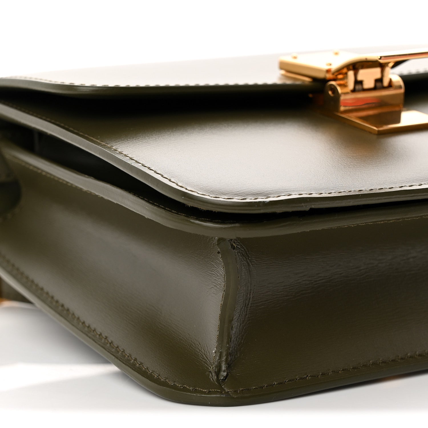 Box Calfskin Teen Classic Box Flap Bag Dark Olive