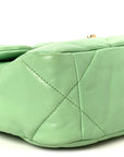Goatskin Quilted Medium CHNL 19 Flap Light Green
