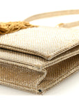 Metallic Canvas Woven Small Classic Monogram Kate Tassel Chain Wallet Gold